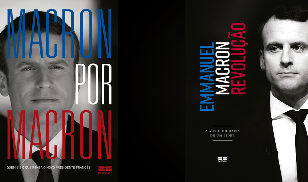 Emmanuel Macron recebe edições brasileiras de seus livros em Frankfurt