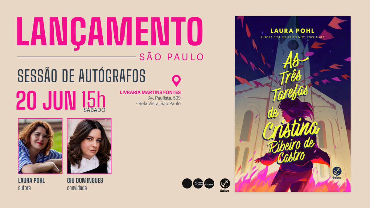 Lançamento do livro As três tarefas de Cristina Ribeiro de Castro em São Paulo