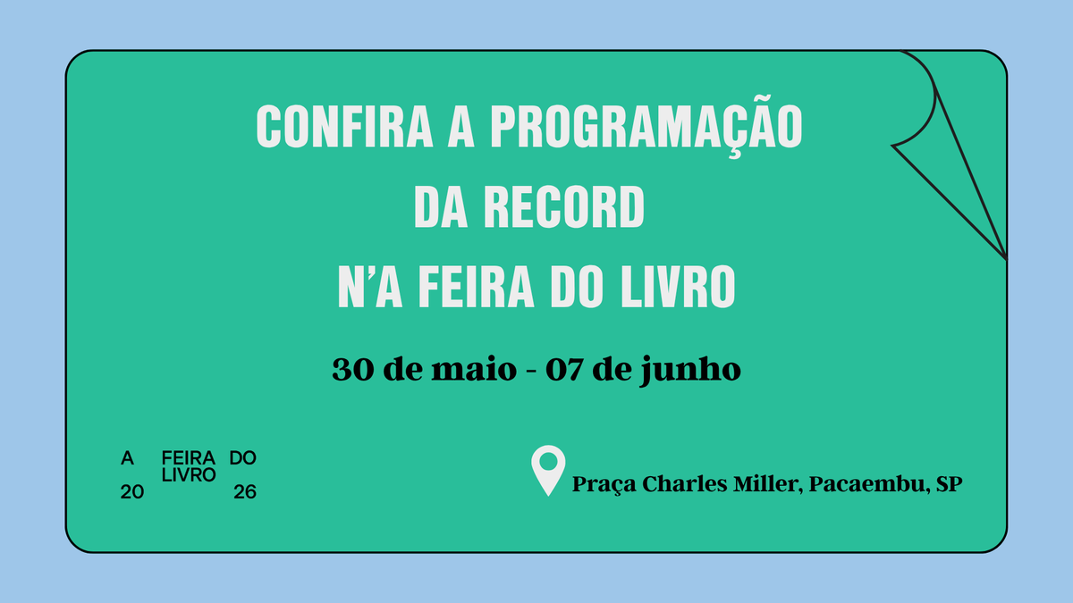 Programação da Record n'A Feira do Livro 2026