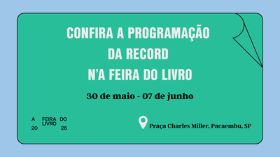 Programação da Record n'A Feira do Livro 2026